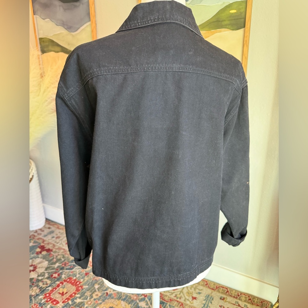 Carole Little Black Denim Jacket with Embroidery - Picture 4 of 9